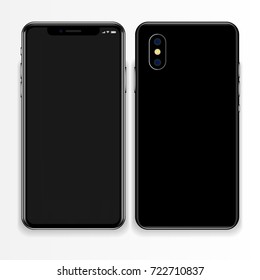new phone front and black vector drawing eps10 format isolated on white background svg
