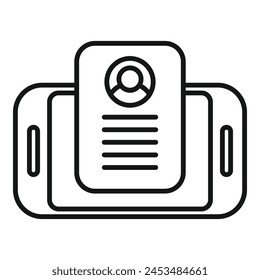 New phone login data icon outline vector. Profile code device. Register login