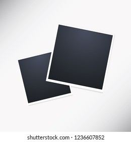 New photo frame mockup design. White border on a white background. Vector illustration EPS10.