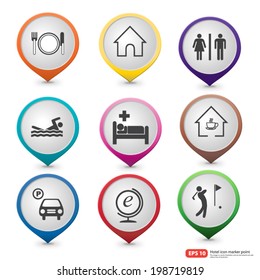 New pin point icon for map markers vector format
