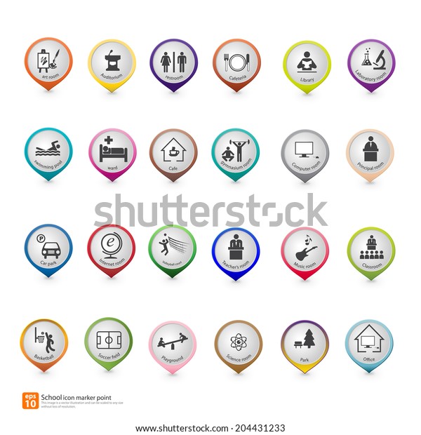 New\
pin point icon for school map markers vector\
format