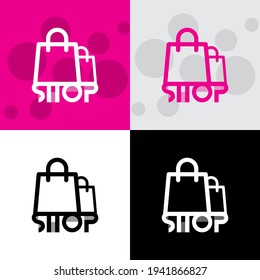 new pink black logo for shopping category