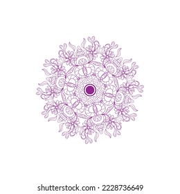 New pink color mandala pattern design with white background