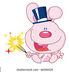 New Pink Year Baby Rabbit Cartoon Character