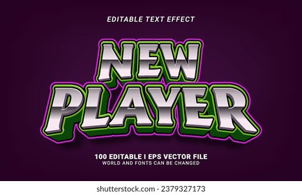 nuevo jugador 3d estilo de texto efecto