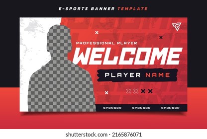 New Player E-sports Gaming Banner Template For Social Media 