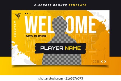 New Player E-sports Gaming Banner Template for Social Media