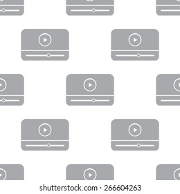 New Player white and black seamless pattern for web design. Vector symbol