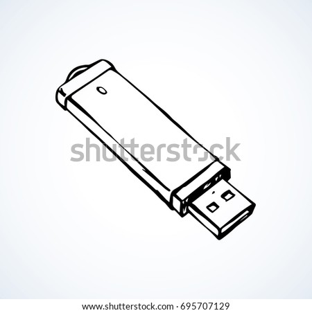 New pocket gb chip isolated on white backdrop. Freehand linear black ink hand drawn picture emblem in art contemporary contour scribble style pen on paper. View close up with space for text