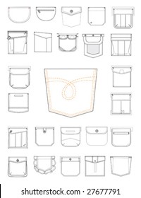 Set Pockets Outlines Stock Vector (Royalty Free) 56619781 | Shutterstock