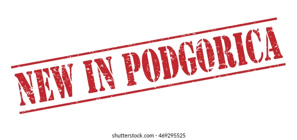 new in podgorica vector stamp on white background