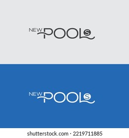 New Pools Logo Design. Swimming pool logo. Simple And minimalistic logo.