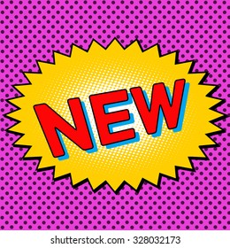 New pop art retro style. The word comic book element