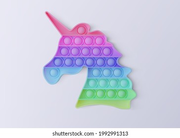 New popular sensory anti-stress toy - Pop it. Isolated on a white background. Realistic vector 3D illustration