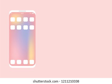 New popular smartphone on a pink background