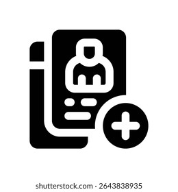 new portfolio glyph icon. Strong and solid vector icon for websites, mobile interfaces, presentations, and visual branding. High quality and easy to edit.