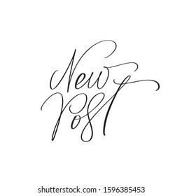 New Post Calligraphy vector Text for social media, mobile apps. Blogging sign, design template, modern trend design illustration.