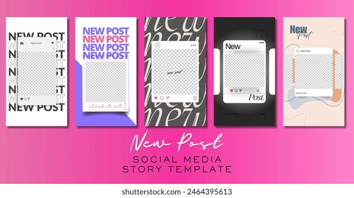 New Post  Editable template for social networks stories. For create trendy stories, new posts .