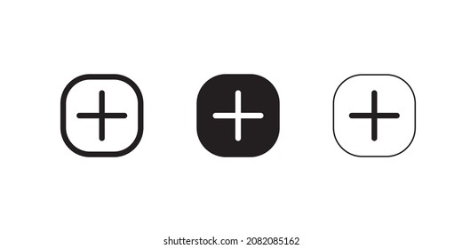 New Post Icon of Social Media. Plus, Add Symbols Vector