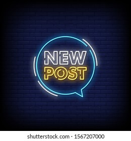 New Post Neon Signs Style Text Vector