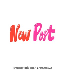 New post. Retro card for decorative design. Vector illustration banner, card, postcard. Modern hand drawn font Hand drawn vector illustration. quote calligraphy for decoration design