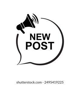 new post sign on white background