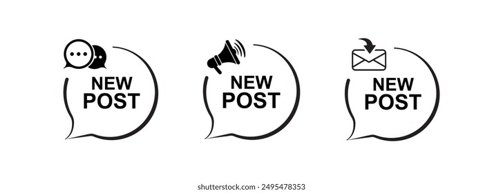 Neues Post-Zeichen auf weißem Hintergrund