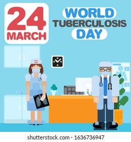 new poster for tuberculosis control of the whole planet. vector image