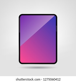 New Premium Tablet. Blank Screen Digital Tablet Vector Illustration Template.