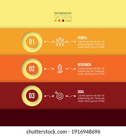El nuevo diseño de presentaciones a través de una estructura en capas, color, diseño de formas circulares, se puede usar para planificar o establecer objetivos de trabajo en una empresa u organización. infografía vectorial.
