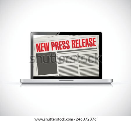 new press release computer news illustration design over a white background