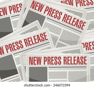 New Press Release Illustration Design Over A Newspaper Background