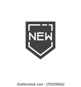 New price badge vector icon. filled flat sign for mobile concept and web design. New offer price tag glyph icon. Symbol, logo illustration. Vector graphics