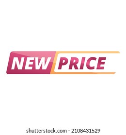 New price flasher icon cartoon vector. Product ribbon. Label tag