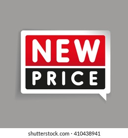 New price label vector red
