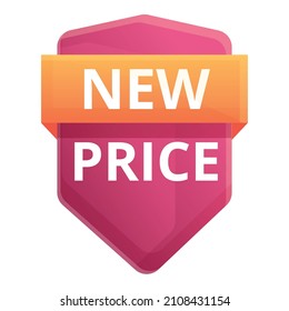 New price offer icon cartoon vector. Label tag. Sale badge