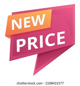 New price poster icon cartoon vector. Sale offer. Sticker badge