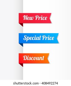 New Price, Special Price & Discount Ribbons