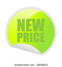 "New price" sticker isolated on white