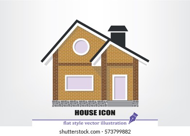  New private house vector illustration eps10. Isolated badge home flat design for website or app - stock graphics