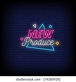 New produce Neon Signs Style Text Vector