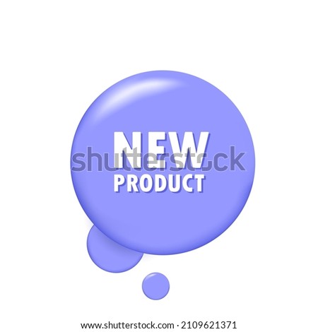 New product. 3D banner with New product text. Special promo. Shopping concept. Vector EPS 10. Isolated on white background.