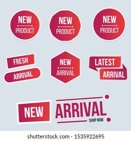 New Product Arrival Or Latest Product Arrival Tags And Labels For Website And Social Media Facebook And Instagram Posts. Set Of Tags And Labels For New Arrival Products.new Arrival Announcement.