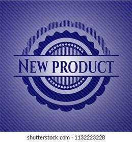 New Product badge with denim texture