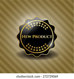 New product black shiny badge with background