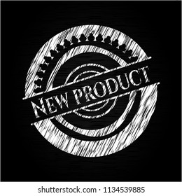 New Product chalk emblem written on a blackboard