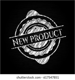New Product chalk emblem written on a blackboard
