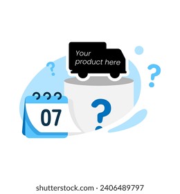 New Product Coming Soon Date concept illustration flat design vector. simple modern graphic element for landing page, empty state ui, infographic, icon
