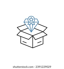 New product concept line icon. Simple element illustration. New product concept outline symbol design.
