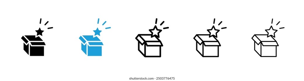New product icon in black and blue colors